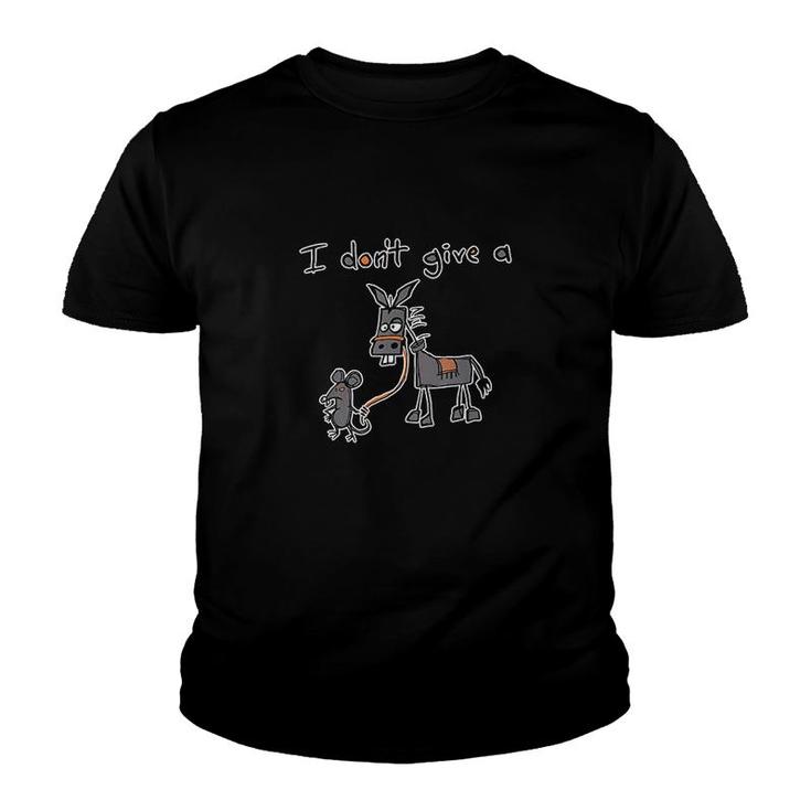 I Don't Give A Rats Mouse Walking Donkey Youth T-shirt