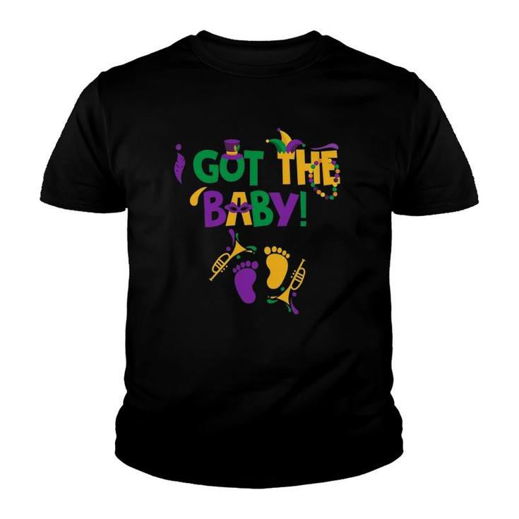 I Got The Baby Mardi Gras Pregnancy Announcement Outfit Youth T-shirt