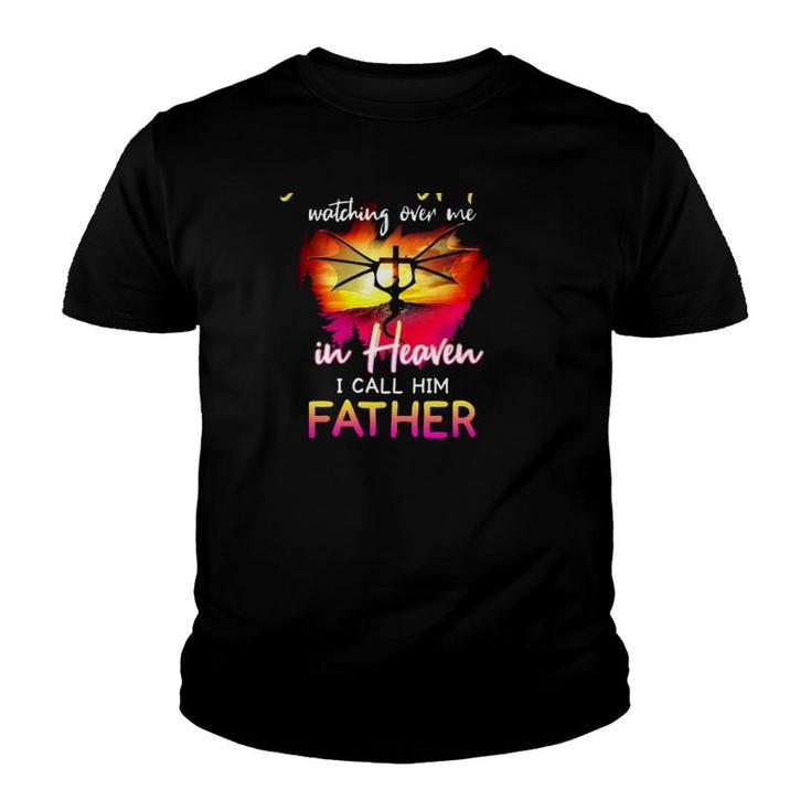 I Have A Guardian Angel Watching Over Me In Heaven I Call Him Father Christian Cross With Dragon Youth T-shirt