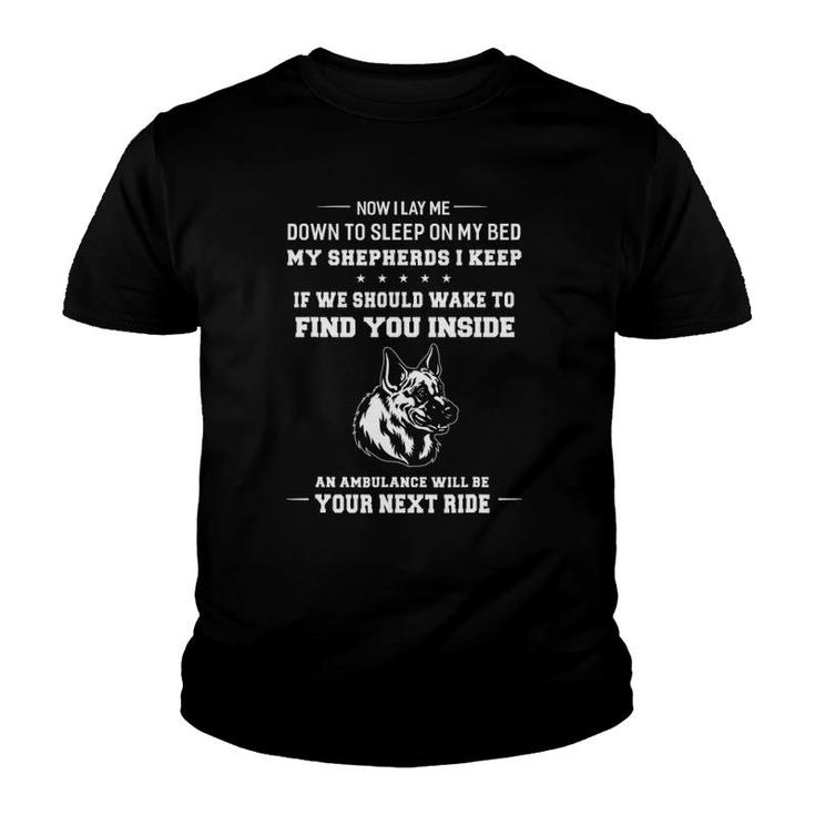 I Lay Me Down To Sleep Beside My Bed German Shepherd Youth T-shirt