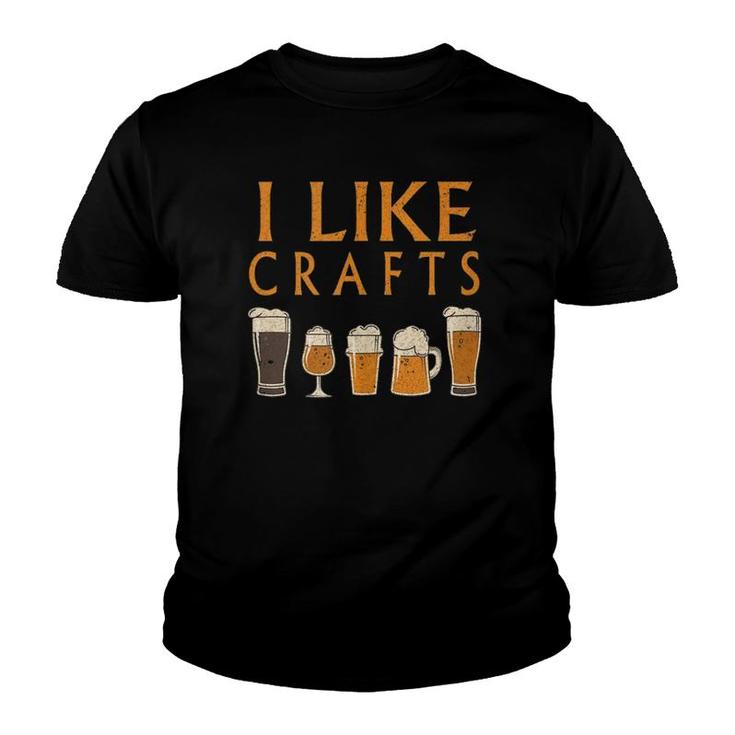 I Like Crafts Vintage Draught Beer Lover Drinking Gift Youth T-shirt