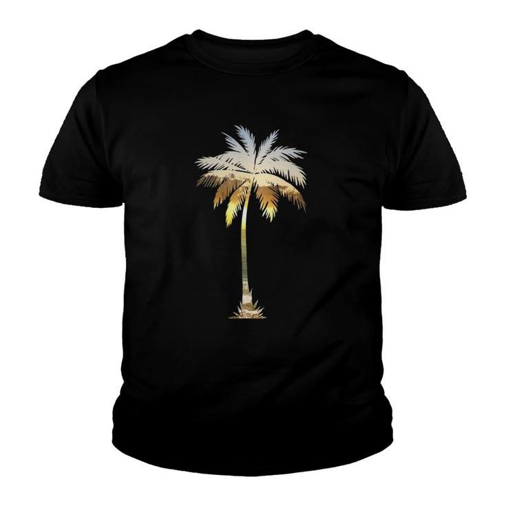 I Live Life Palm Tree Silhouette Tropical Beach Sunset Youth T-shirt