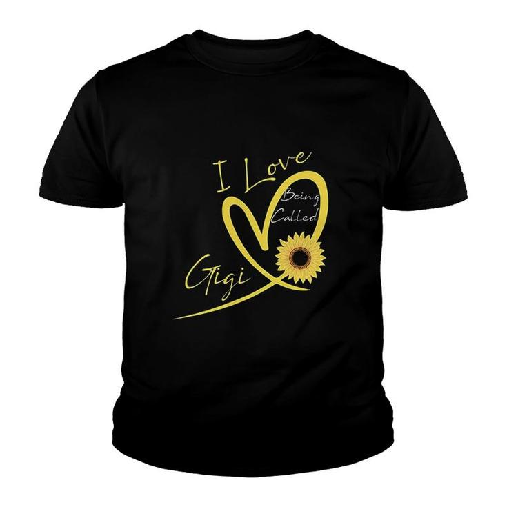 I Love Being Called Gigi Sunflower Heart Youth T-shirt