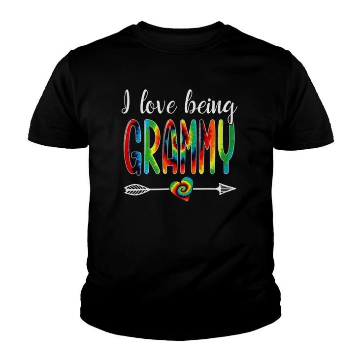 I Love Being Grammy Tie Dye Grandma Family Matching Youth T-shirt