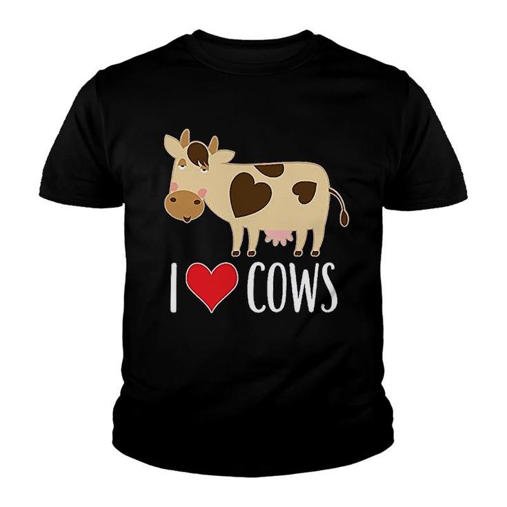 I Love Cows Dairy Farmer Youth T-shirt