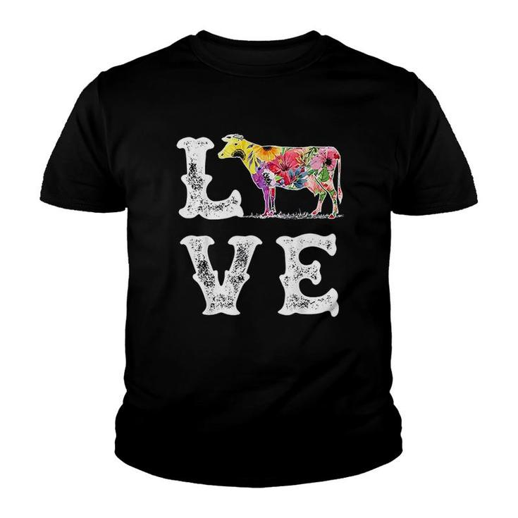 I Love Cows Funny Cow Gift Youth T-shirt