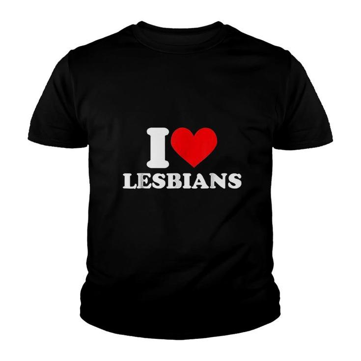 I Love Lesbians Heart Lesbians Youth T-shirt
