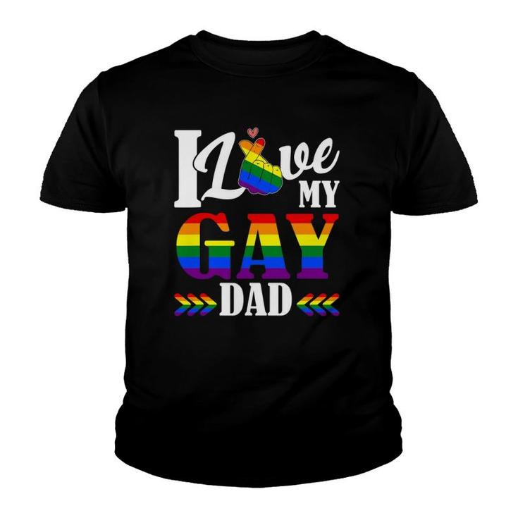 I Love My Gay Dad Lgbtq Pride Father's Day Youth T-shirt