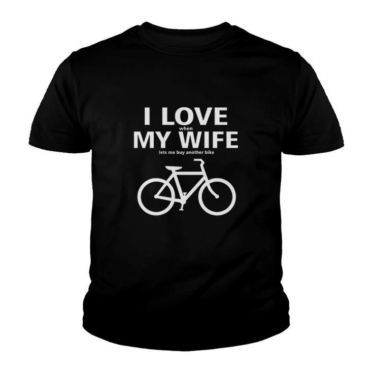 I Love My Wife Cycling Youth T-shirt