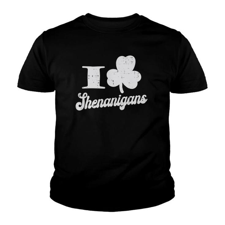 I Love Shenanigans Shamrock St Patrick's Day Men Women Gift Youth T-shirt