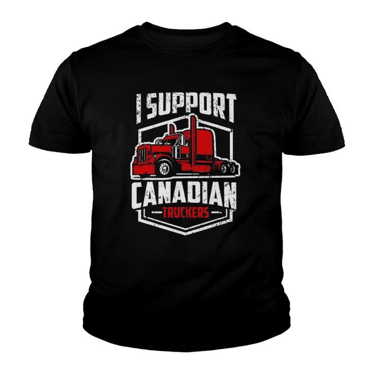 I Support Canadian Truckers  Freedom Convoy 2022 Ver2 Youth T-shirt