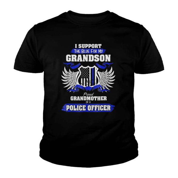 I Support The Blue-Police Officer Grandmother Gifts Youth T-shirt