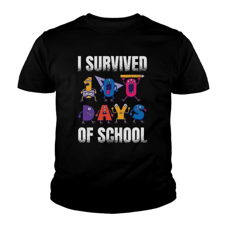 I Survived 100 Days Of School For A 1St Grade Student Youth T-shirt