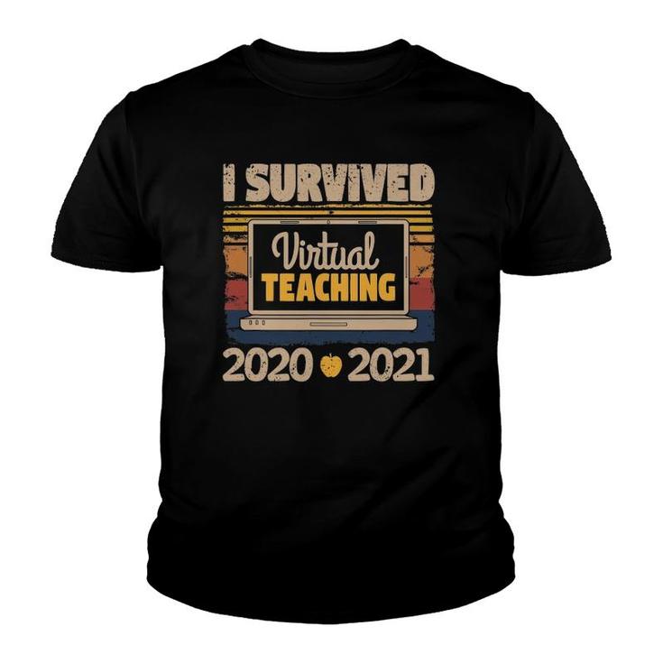 I Survived Virtual Teaching 2021 Vintage Survivor Teacher Youth T-shirt