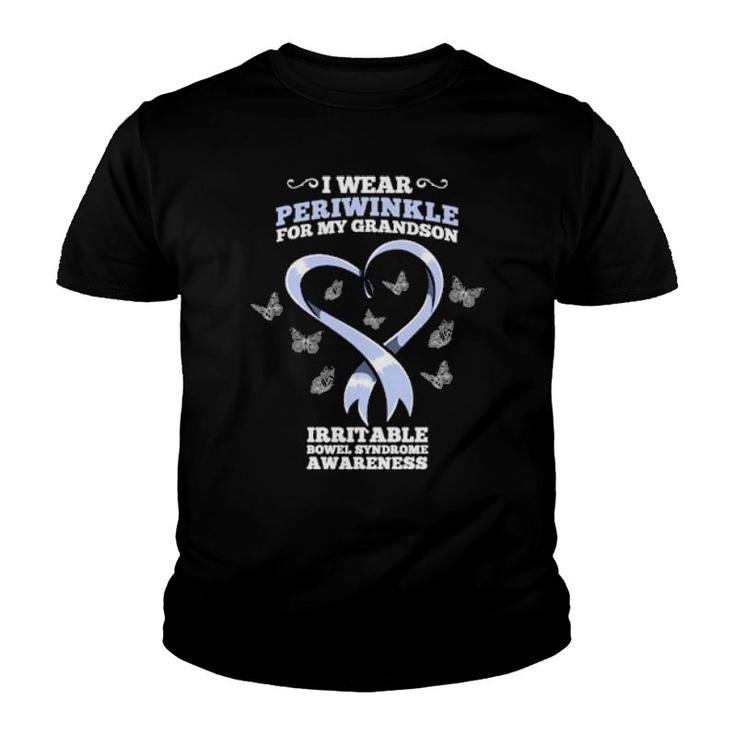 I Wear Periwinkle Grandson Ibs Awareness  Youth T-shirt