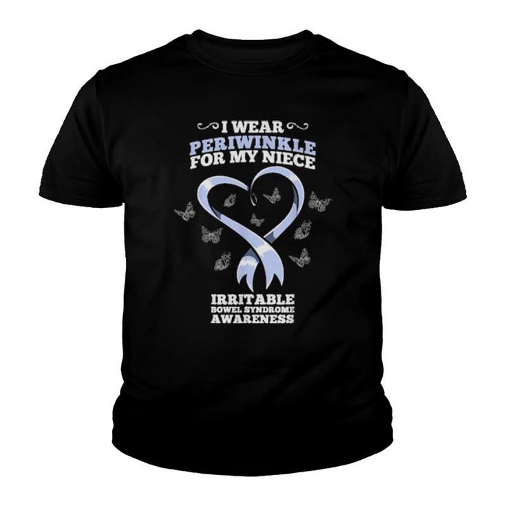 I Wear Periwinkle Niece Ibs Awareness  Youth T-shirt
