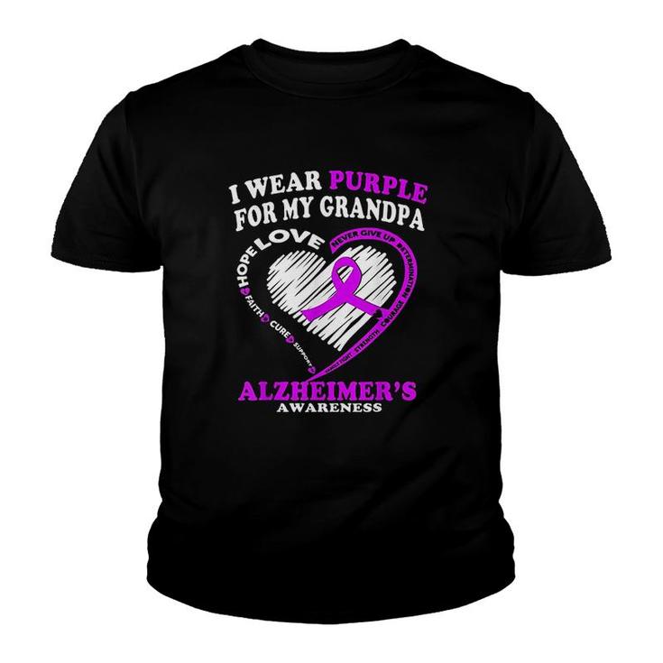 I Wear Purple For My Grandpa Youth T-shirt