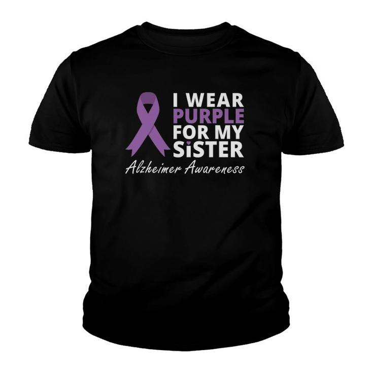 I Wear Purple For My Sister Ribbon Family Love Youth T-shirt