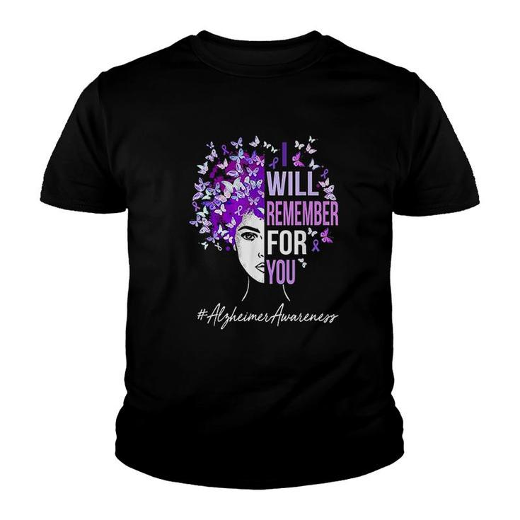 I Will Remember For You Purple Butterfly Youth T-shirt