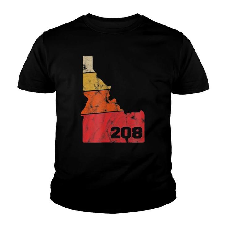 Idaho Retro Local Map Heart Area Code 208 Ver2 Youth T-shirt