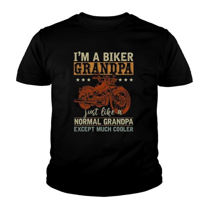 I'm A Biker Grandpa Retired Papa Retirement Men Biker Youth T-shirt