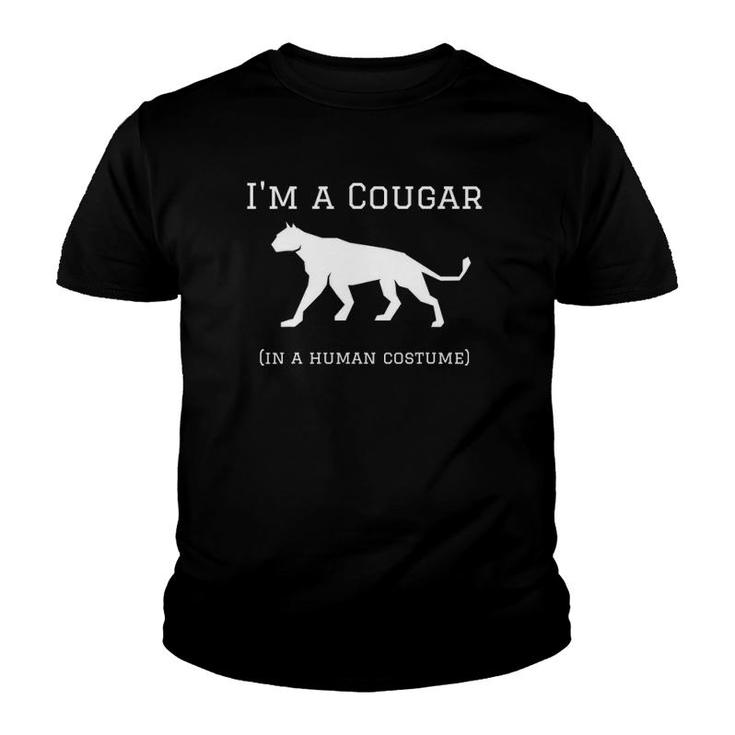 I'm A Cougar In A Human Costume Funny Youth T-shirt