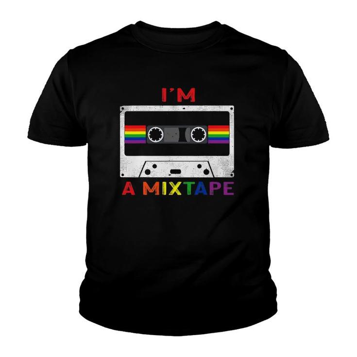 Im A Mixtape Gay Pride Rainbow Flag Lgbtq Retro Lgbt Gift Youth T-shirt