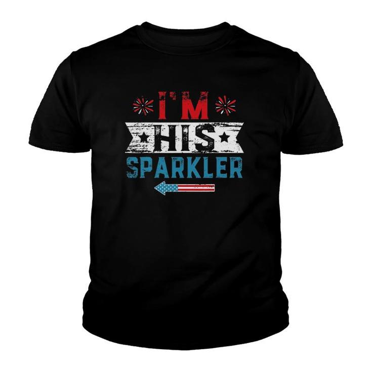 I'm His Sparkler His And Her 4Th Of July Matching Couples Youth T-shirt