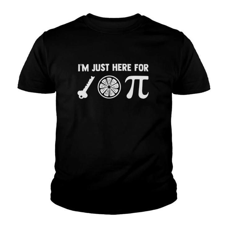 I'm Just Here For The Key Lime Pie Or Pi 314 Funny Pie Day Youth T-shirt