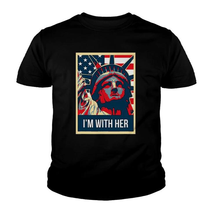 I'm With Her Vintage Statue Of Liberty New York Youth T-shirt