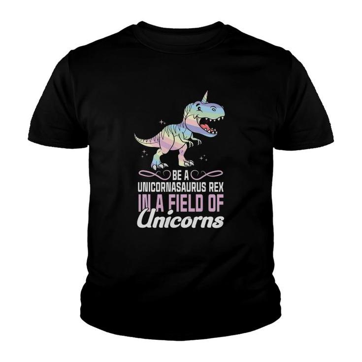 In A World Full Of Unicorns Be A Unicornasaurus Rex Dinosaur Youth T-shirt