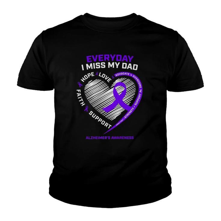 In Memory Dad Purple Alzheimer's Awareness Youth T-shirt