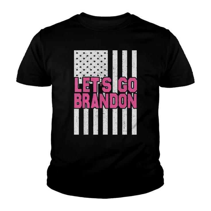 In October We Wear Let’S Go Brandon Pink Youth T-shirt