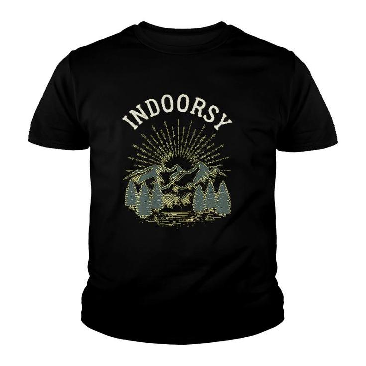 Indoorsy Outdoorsy Gift Ironic Nature Youth T-shirt