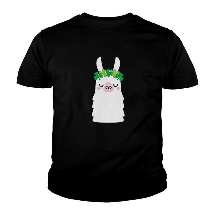 Instant Message Shamrock Crown Llama Youth T-shirt