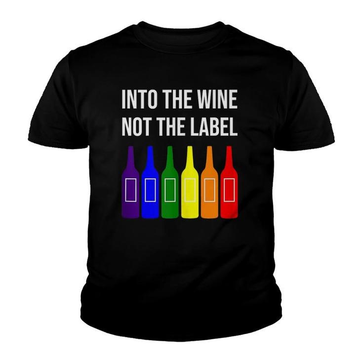Into The Wine Not The Label Lgbtq Rainbow Gay Pride Month Tank Top Youth T-shirt