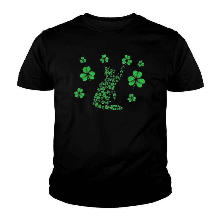 Irish Cat Kitten Lover Funny St Patrick's Day Shamrock Kitty Youth T-shirt