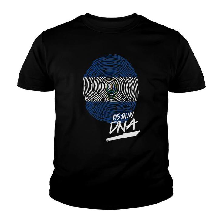 It Is In My Dna El Salvador Baby Proud Country Flag Youth T-shirt