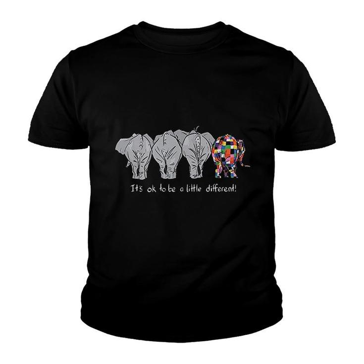 It Is Ok To Be A Little Different  Elephant Youth T-shirt