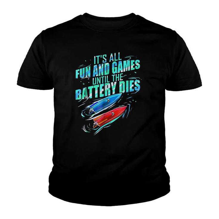 Its All Fun And Games Until Battery Dies Youth T-shirt