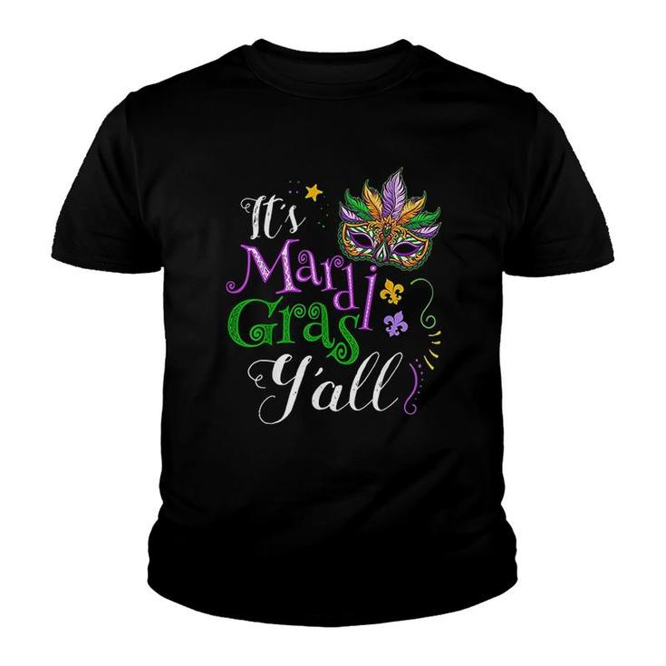 Its Mardi Gras Yall Funny Parade Lovers Youth T-shirt