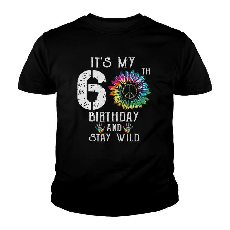 It's My 60Th Birthday Hippie Peace Sign Tie Dye 60 Years Old Youth T-shirt