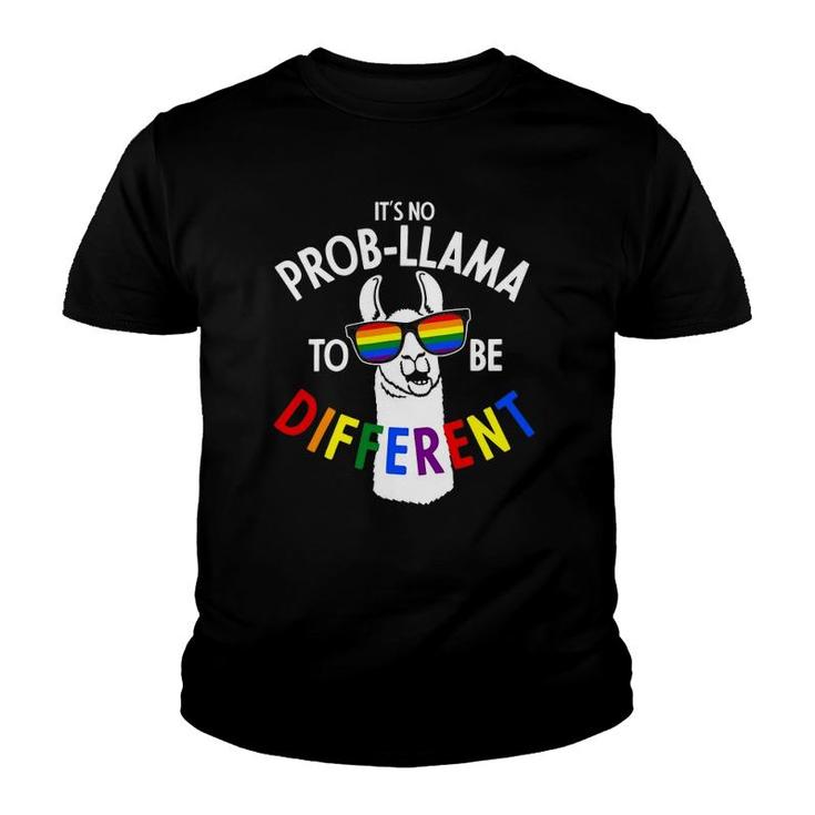 It's No Prob-Llama To Be Different Gay Pride Lgbt Youth T-shirt