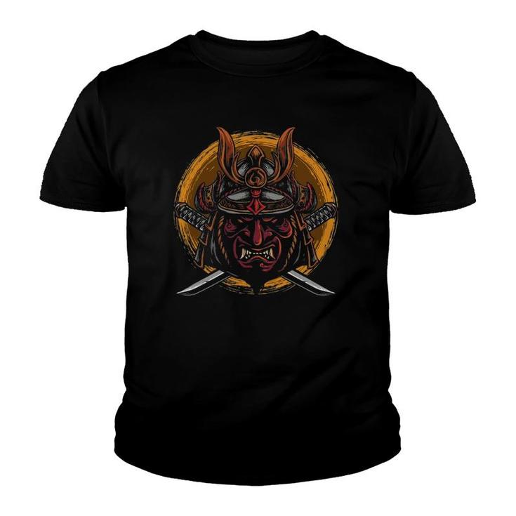 Japanese Samurai Skull Warrior Fighter Sinobi Martial Arts Youth T-shirt