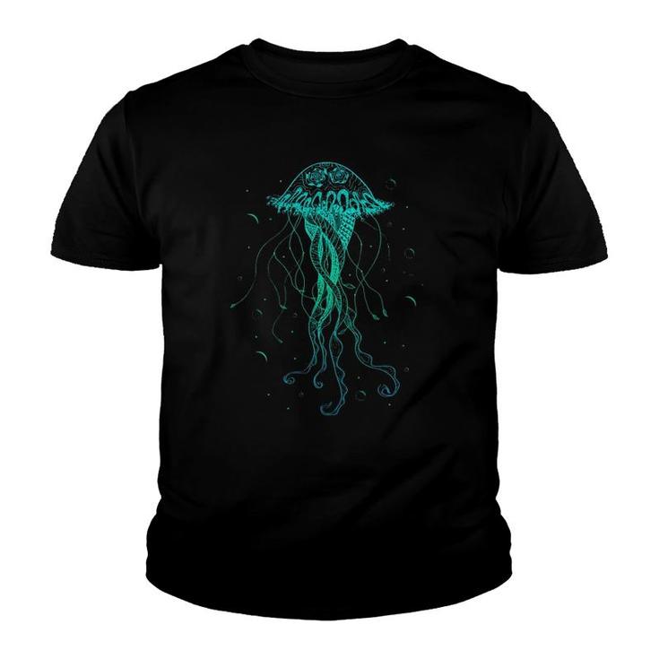 Jellyfish Sea Animal Psychedelic Art Marine Decoration Youth T-shirt