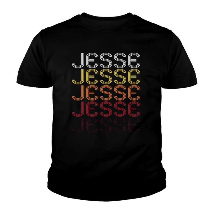 Jesse Retro Wordmark Pattern - Vintage Style Youth T-shirt