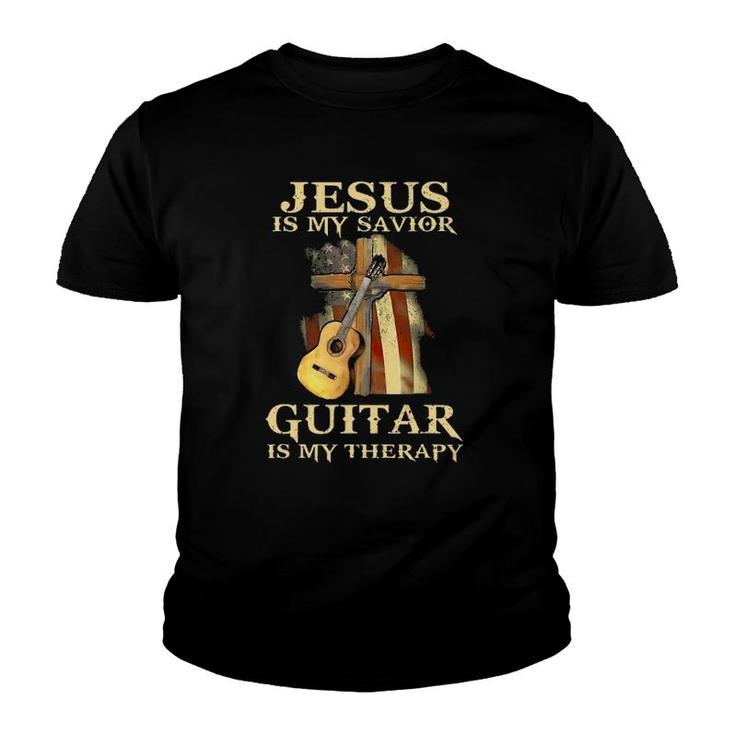 Jesus Is My Savior Guitar Is My Therapy Youth T-shirt