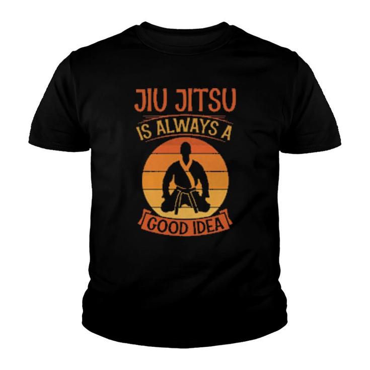 Jiu Jitsu Is Always A Good Idea Retro Vintage Style  Youth T-shirt