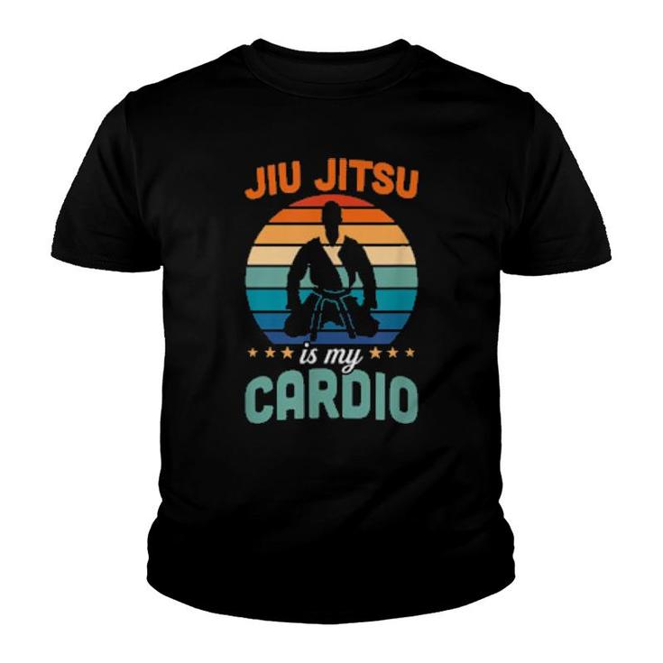 Jiu Jitsu Is My Cardio Bjj Training Retro Style  Youth T-shirt
