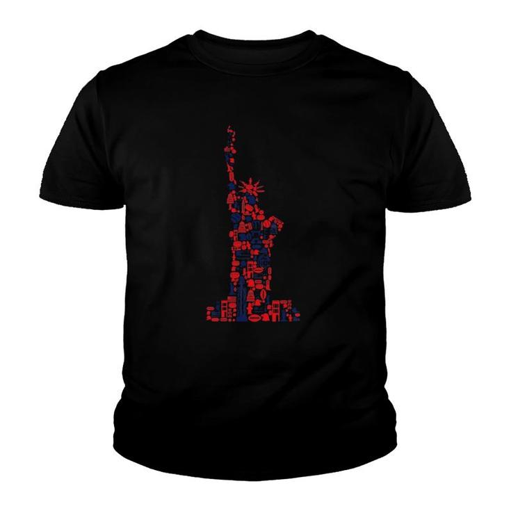 July 4Th American Symbols New York City - Statue Of Liberty Youth T-shirt